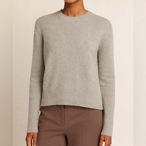 The Row Luxurious Cashmere Crewneck Sweater Size M Gray Classy Chic Effortless